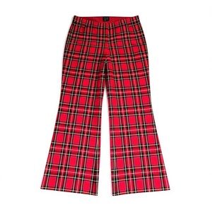 J.Crew Kelsey Cropped Flare Pants Red Tartan Plaid NWT Size 12